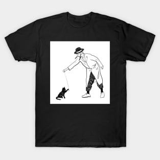 Orthodox jew playing with cat T-Shirt